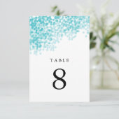 ターコイズ ライト シャワー テーブル ナンバー カード (スタンド正面)