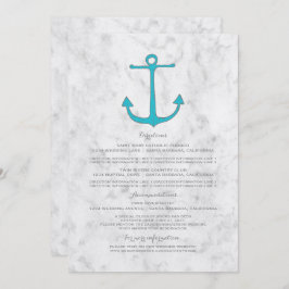 ターコイズ ラスティック アンカー 結婚式 情報 招待状
