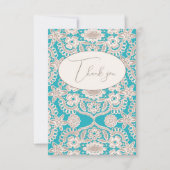 ターコイズ ラスティック フェイクレース フラット サンクス カード (正面)