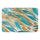 ターコイズ&ラスト秋アート バスマット (正面)