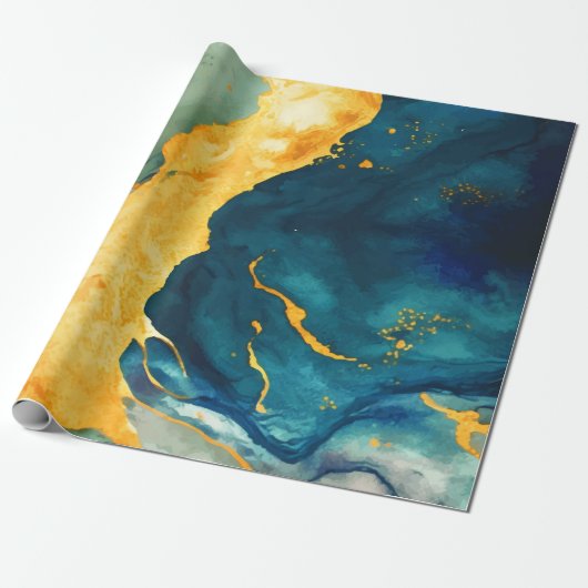 ターコイズ ラッピングペーパー (アンロールド)