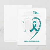 ターコイズ リボン 卵巣がん 認知度 ギフト 招待状 (正面/裏面)