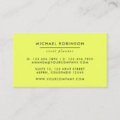 ターコイズ&レモンおもしろいパイナップルイベントプランナー 名刺 (裏面)