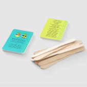 ターコイズ・レモン夏ビーチ結婚式プログラム ハンドファン (組立なし)