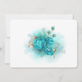 ターコイズ ローズ ティファニー フラワーモダン ボヘミア 招待状 (裏面)