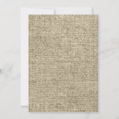 ターコイズ ヴィンテージ 麻のウェディング 招待状 (裏面)