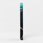 ターコイズ&偽銀グリッター大理石瑪瑙 Case-Mate iPhoneケース (裏面/右)