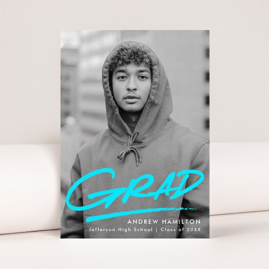 ターコイズ |写真モダンのグラデーション 案内状