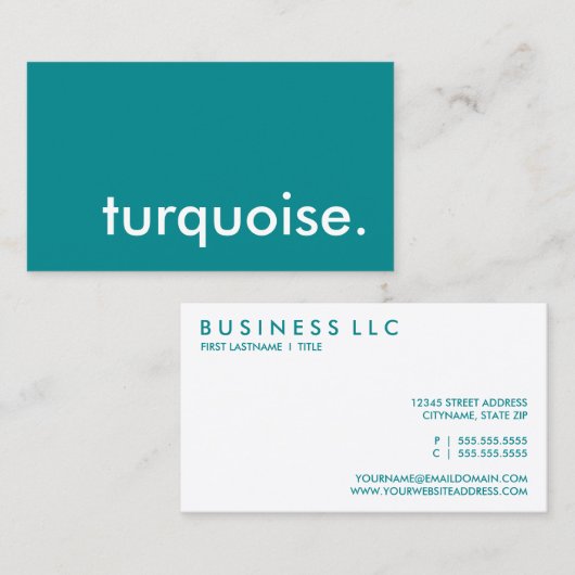 ターコイズ. 名刺 (正面/裏面)