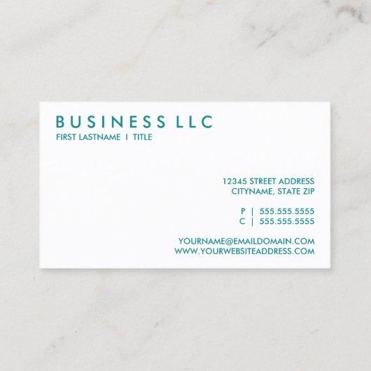 ターコイズ. 名刺 (裏面)