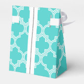 ターコイズ、白モロッコモノグラム結婚ズ フェイバーボックス (裏面サイド)