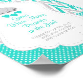 ターコイズ、白灰色の象ゲームの指示 ポスター (角)