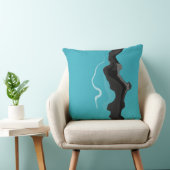 ターコイズ、白黒抽象芸術 クッション (椅子)