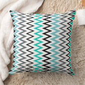 ターコイズ、白黒 クッション (ブランケット)