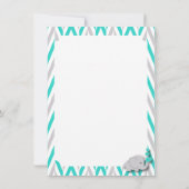 ターコイズ,白,灰色の象ありがとう サンキューカード (裏面)