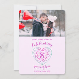 ターコイズ 結婚8周年 写真招待状 招待状