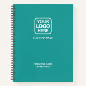 ターコイズ 追加 ビジネス ロゴ モダン プロフェッショナル ノートブック (正面)