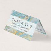 ターコイズ&金ゴールドアゲートストーンゲードサンキューカード (正面)