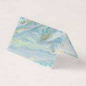 ターコイズ&金ゴールドアゲートストーンゲードサンキューカード (裏面)