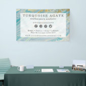 ターコイズ&金ゴールドアゲートストーンジオード大理石旋回 横断幕 (トレードショー)