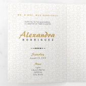 ターコイズ&金ゴールドアラビアンキンセアニラ写真 三つ折り招待状 (内部最初)