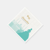 ターコイズ&金ゴールドアラビアンキンセアニラ スタンダードカクテルナプキン (角)