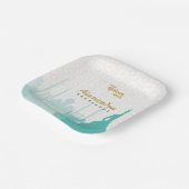 ターコイズ&金ゴールドアラビアンキンセアニラ ペーパープレート (傾斜あり)