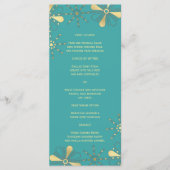 ターコイズ&金ゴールドインディアンインスパイアスリムディナーメニュー メニュー (正面)