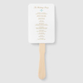 ターコイズ&金ゴールドエレガント製鉄所結婚式 プログラム ハンドファン (正面)