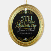 ターコイズ・金ゴールドフレーム結婚・5周年記念 セラミックオーナメント (左)