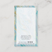 ターコイズ&金ゴールドマーブルイヤリングジュエリーディスプレイ 名刺 (裏面)