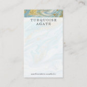ターコイズ&金ゴールドマーブルイヤリングジュエリーディスプレイ 名刺 (正面)