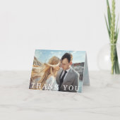 ターコイズ&金ゴールドマーブルゲ結婚ードズサンキュー カード (正面)