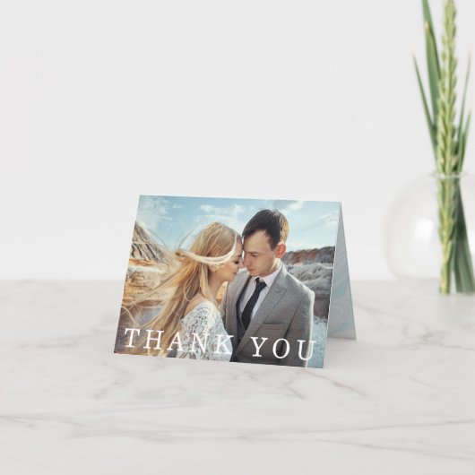 ターコイズ&金ゴールドマーブルゲ結婚ードズサンキュー カード (正面)