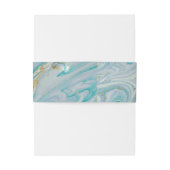 ターコイズ&金ゴールドマーブルスワールアゲートゲ結婚ード 招待状ベリーバンド (裏面例)