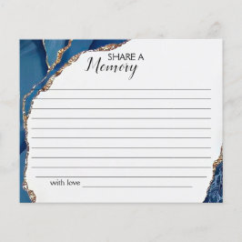 ターコイズ&金ゴールド共有メモリ葬儀カード