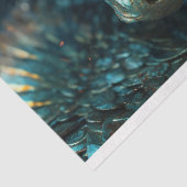 ターコイズ&金ゴールド小妖精や小人ドラゴンファンタジーデクページ 薄葉紙 (詳細)