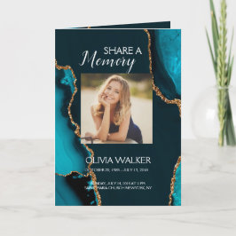 ターコイズ・金ゴールド葬儀プログラム プログラム