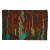 ターコイズ、錆び、青抽象芸術 枕カバー (裏面)