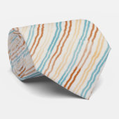 ターコイズ、錆、アプリコットウォーターの色のストライプ ネクタイ (ロール)