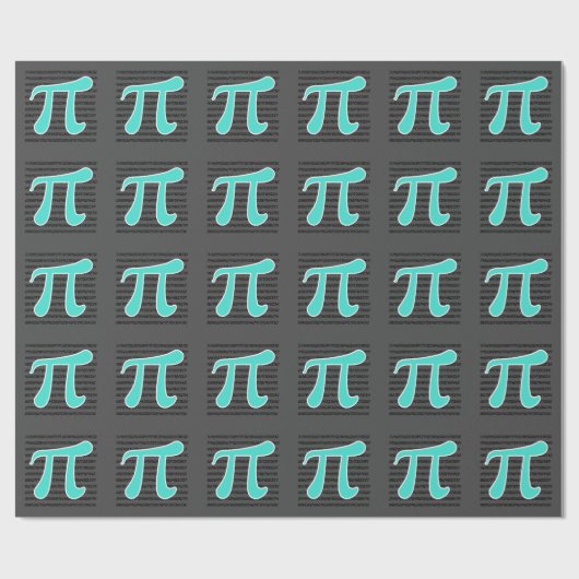ターコイズ、青緑Pi記号 ラッピングペーパー (フラット)