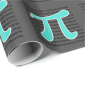 ターコイズ、青緑Pi記号 ラッピングペーパー (ロールコーナー)