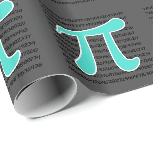 ターコイズ、青緑Pi記号 ラッピングペーパー (ロールコーナー)