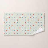 ターコイズ、黄色、オレンジ色のドット バスタオルセット (ハンドタオル)