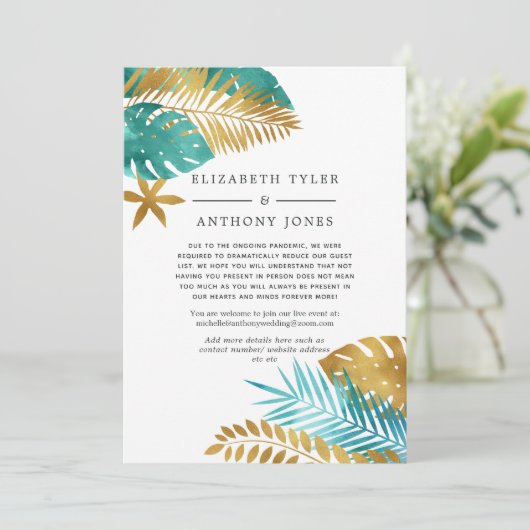 ターコイズ - 黄金と緑のトロピカル ゲストリスト 案内状 (スタンド正面)