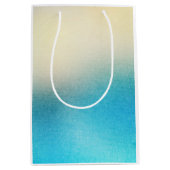 ターコイズ・ chic ホワイトアクアブルー ミディアムペーパーバッグ (正面)