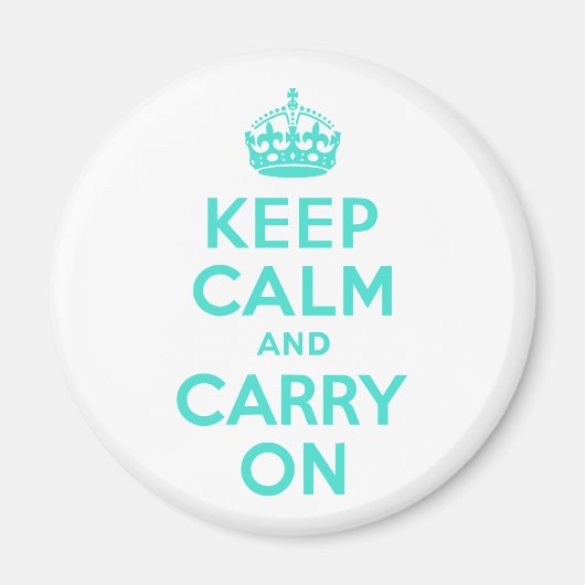 ターコイズ Keep Calm and Carry On マグネット (正面)