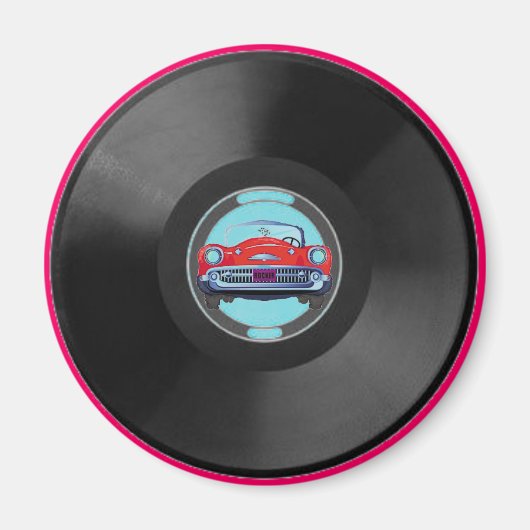 ターコイズ, vinyl-record1,車 マグネット (正面)