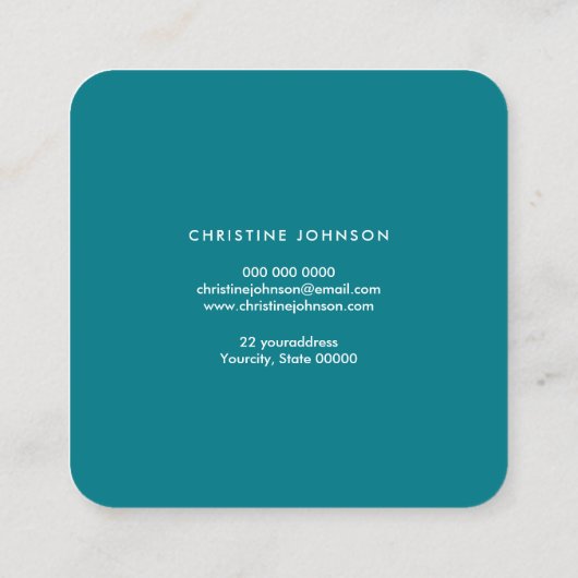 ターコイズagateのseahorseロゴ スクエア名刺 (裏面)