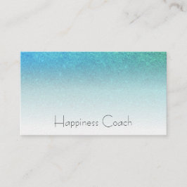 *~*ターコイズAQUA BLUE白のグラデーショングリッター 名刺